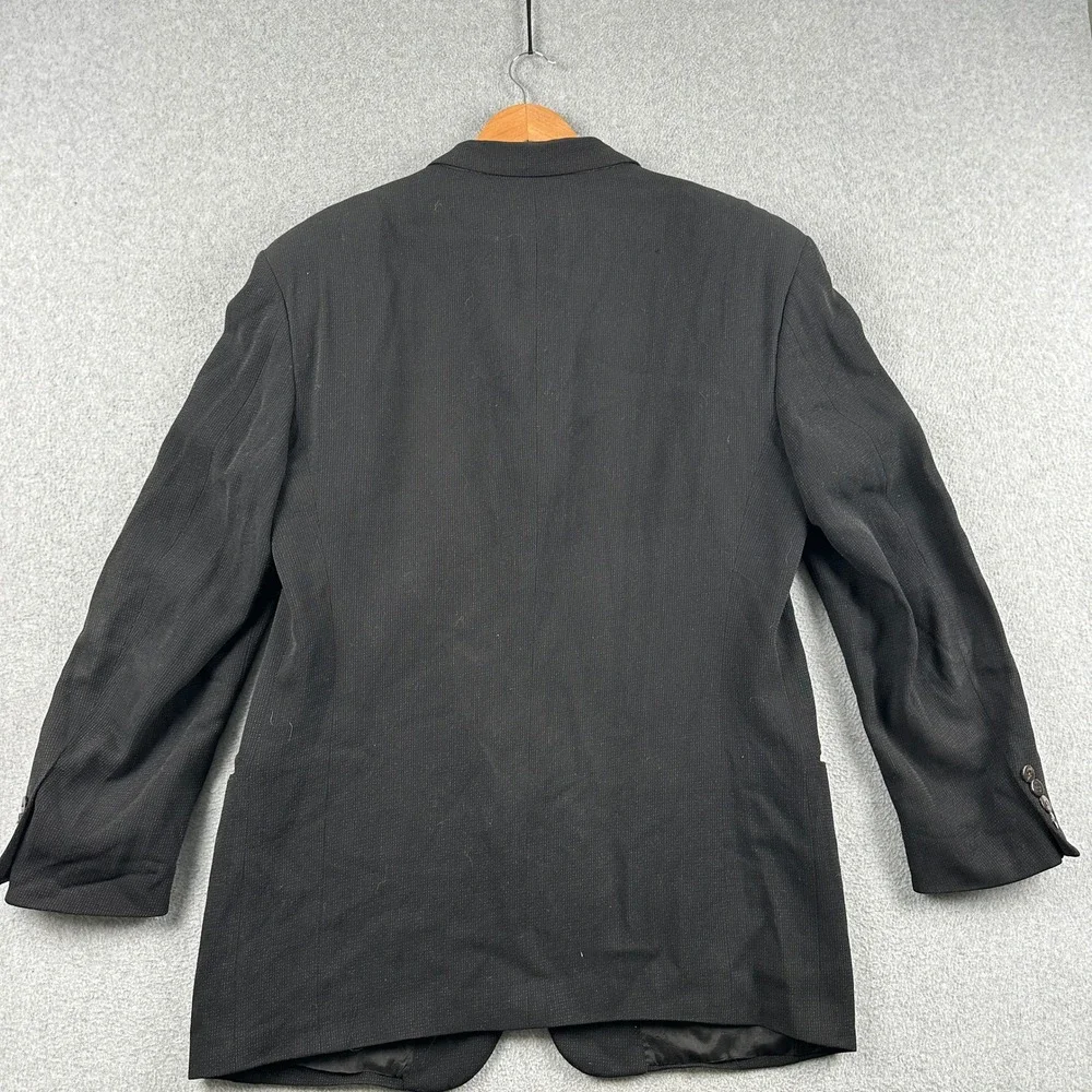 Donna Karan Blazer Mens 42 Black Sartoriale Wool Rayon Made in Italy‎ Sport Coat